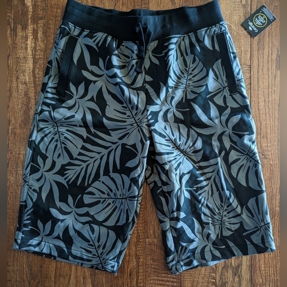 Boys shorts | soft French Terry cotton | gray and black | sz 16 youth - Picture 2 of 4